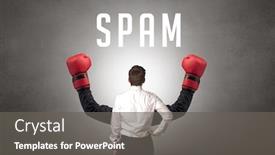  Presentation with spam - Audience pleasing presentation design consisting of rear-view-of-a-businessman backdrop and a gray colored foreground