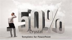  Presentation with attention - Beautiful presentation theme featuring rear-view-of-a-businessman backdrop and a light gray colored foreground