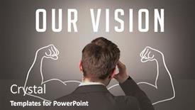  Presentation with business vision - Audience pleasing presentation theme consisting of rear-view-of-a-businessman backdrop and a dark gray colored foreground