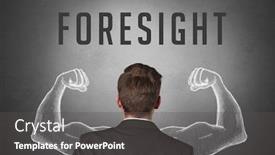  Presentation with foresight - PPT theme enhanced with rear-view-of-a-businessman background and a dark gray colored foreground