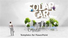  Presentation with solar car - Cool new presentation theme with rear-view-of-a-businessman backdrop and a white colored foreground