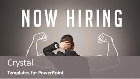  Presentation with hiring - Slides having rear-view-of-a-businessman background and a gray colored foreground