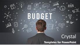  Presentation with budget - Theme enhanced with rear-view-of-a-businessman background and a gray colored foreground