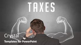  Presentation with taxes - Presentation theme having rear-view-of-a-businessman background and a dark gray colored foreground