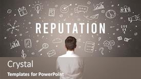  Presentation with reputation - Theme consisting of rear-view-of-a-businessman background and a gray colored foreground