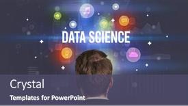  Presentation with data science - Slide deck featuring rear-view-of-a-businessman background and a ocean colored foreground