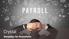  Presentation with payroll - Audience pleasing slides consisting of rear-view-of-a-businessman backdrop and a dark gray colored foreground