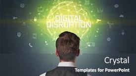  Presentation with disruption - Colorful presentation theme enhanced with rear-view-of-a-businessman backdrop and a dark gray colored foreground