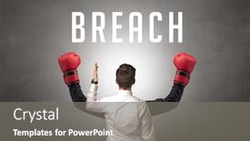  Presentation with security breach - Cool new slide set with rear-view-of-a-businessman backdrop and a gray colored foreground