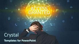  Presentation with access - Presentation with rear-view-of-a-businessman background and a ocean colored foreground