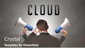  Presentation with cloud security - Theme having rear-view-of-a-businessman background and a dark gray colored foreground