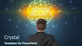  Presentation with server - Colorful slide set enhanced with rear-view-of-a-businessman backdrop and a ocean colored foreground