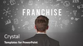  Presentation with franchise - Cool new slide deck with rear-view-of-a-businessman backdrop and a dark gray colored foreground