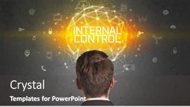  Presentation with control - Colorful presentation design enhanced with rear-view-of-a-businessman backdrop and a dark gray colored foreground