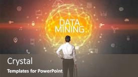  Presentation with data mining - Slide deck with rear-view-of-a-businessman background and a gray colored foreground