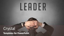  Presentation with leader - Presentation design featuring rear-view-of-a-businessman background and a dark gray colored foreground