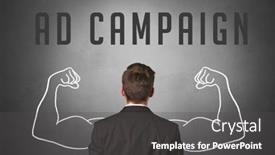  Presentation with campaign - Slide set enhanced with rear-view-of-a-businessman background and a dark gray colored foreground