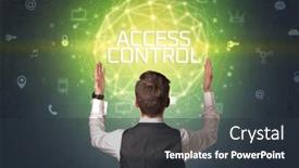  Presentation with access - Amazing presentation theme having rear-view-of-a-businessman backdrop and a tawny brown colored foreground