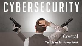  Presentation with cyber security - Beautiful slide deck featuring rear-view-of-a-businessman backdrop and a gray colored foreground
