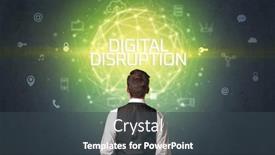  Presentation with disruption - Slides enhanced with rear-view-of-a-businessman background and a dark gray colored foreground