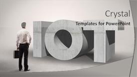  Presentation with iot - Amazing slide deck having rear-view-of-a-businessman backdrop and a lemonade colored foreground