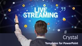  Presentation with live - Amazing PPT theme having rear-view-of-a-businessman backdrop and a ocean colored foreground