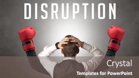  Presentation with disruption - PPT theme with rear-view-of-a-businessman background and a gray colored foreground