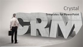  Presentation with crm - Presentation consisting of rear-view-of-a-businessman background and a light gray colored foreground
