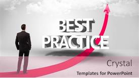  Presentation with best practice - Beautiful slide deck featuring rear-view-of-a-businessman backdrop and a coral colored foreground