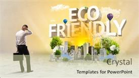  Presentation with eco friendly - Beautiful PPT layouts featuring rear-view-of-a-businessman backdrop and a soft green colored foreground