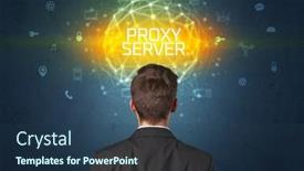  Presentation with server - Slide deck having rear-view-of-a-businessman background and a ocean colored foreground