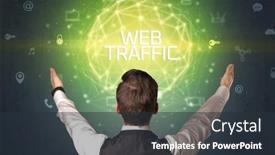  Presentation with web security - Presentation theme enhanced with rear-view-of-a-businessman background and a tawny brown colored foreground