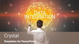  Presentation with data security - Presentation design consisting of rear-view-of-a-businessman background and a coral colored foreground