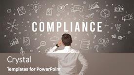  Presentation with compliance - Audience pleasing presentation design consisting of rear-view-of-a-businessman backdrop and a gray colored foreground