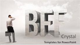  Presentation with attention - Slides with rear-view-of-a-businessman background and a light gray colored foreground