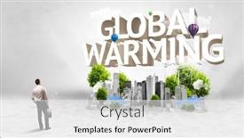  Presentation with global warming - Audience pleasing presentation theme consisting of rear-view-of-a-businessman backdrop and a white colored foreground