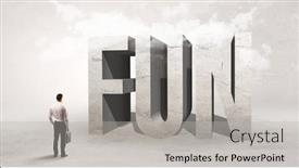  Presentation with attention - Slides consisting of rear-view-of-a-businessman background and a light gray colored foreground