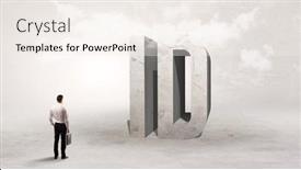  Presentation with attention - Audience pleasing presentation theme consisting of rear-view-of-a-businessman backdrop and a sky blue colored foreground