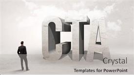  Presentation with attention - Slides with rear-view-of-a-businessman background and a light gray colored foreground