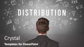  Presentation with distribution - Audience pleasing presentation consisting of rear-view-of-a-businessman backdrop and a dark gray colored foreground