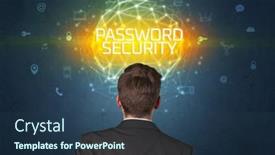  Presentation with password security - PPT layouts featuring rear-view-of-a-businessman background and a ocean colored foreground