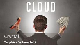  Presentation with cloud security - Cool new PPT theme with rear-view-of-a-businessman backdrop and a dark gray colored foreground
