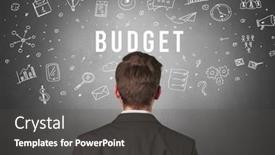  Presentation with budget - Theme having rear-view-of-a-businessman background and a dark gray colored foreground