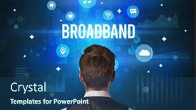  Presentation with broadband - PPT layouts featuring rear-view-of-a-businessman background and a ocean colored foreground