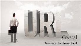  Presentation with attention - Colorful presentation enhanced with rear-view-of-a-businessman backdrop and a light gray colored foreground