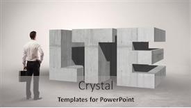  Presentation with technology - Presentation having rear-view-of-a-businessman background and a light gray colored foreground