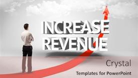  Presentation with revenue - Presentation theme having rear-view-of-a-businessman background and a coral colored foreground