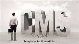  Presentation with cms - Colorful presentation theme enhanced with rear-view-of-a-businessman backdrop and a light gray colored foreground