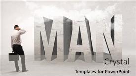  Presentation with attention - Audience pleasing PPT layouts consisting of rear-view-of-a-businessman backdrop and a light gray colored foreground