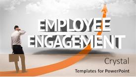  Presentation with employee engagement - Amazing slide set having rear-view-of-a-businessman backdrop and a coral colored foreground